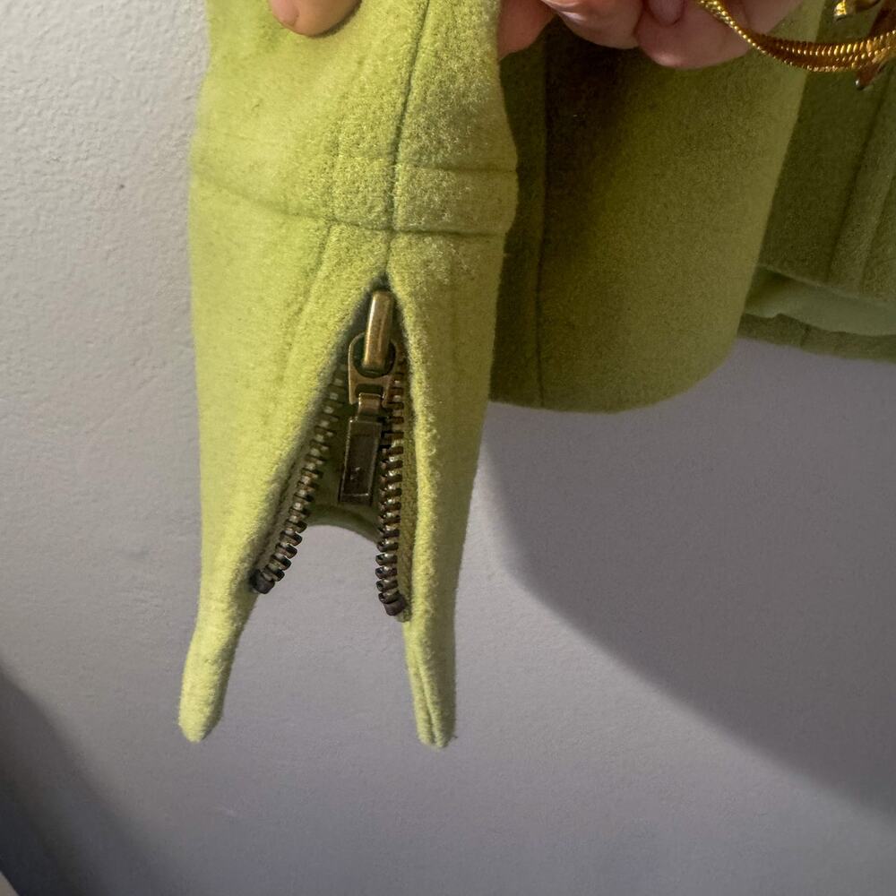 Tribal Vintage Chartreuse Wool Cashmere Blend Zip Up Jacket Size 4 - Picture 8 of 10